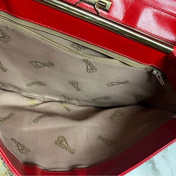 Francois • Vintage • Red • Crossbody Handbag • W/Gold Chain - Picture 8 of 15